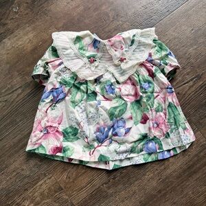 Vintage floral Peter Pan collar dress 3-6 months